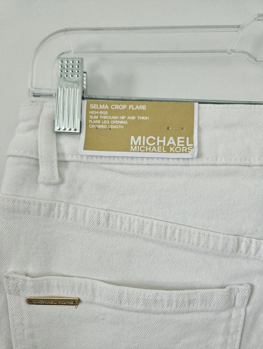 NWT $125 Michael Kors White Selma Flared Jeams Size 6 , 25